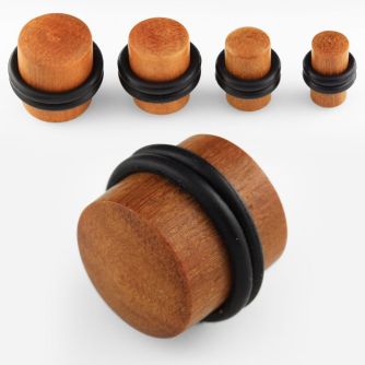 pwtr teak wood solid plug with double rubber o rings