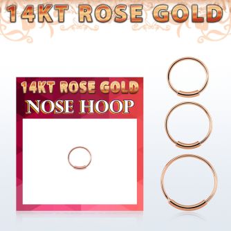 r14end solid 14kt rose gold endless nose hoop