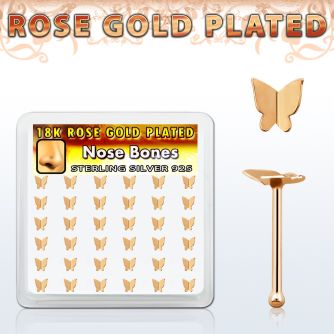 rsbbtf36 display caja unidades chapado oro rosa piercing nariz hueso plata plain mariposa parte superior