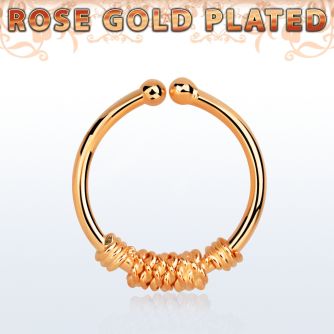 rssep12b anillo septum falso plata 925 oro rosa 1mm alambre atado 12mm mayorista