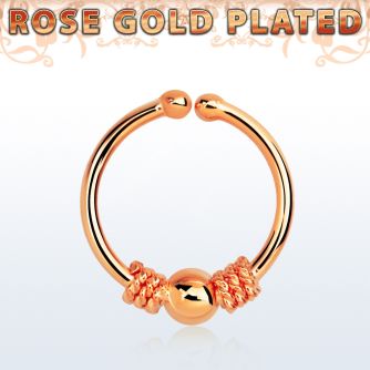 rssep12c anillo septum falso plata 925 oro rosa 1mm alambre balines bola centro 12mm distribuidor