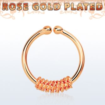 rssep12i anillo septum falso plata 925 oro rosa 1mm cuerda gruesa envuelta alrededor 12mm distribuidor