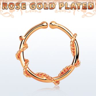 rssep12j anillo septum falso plata 925 oro rosa 1mm cuerda delgada envuelta alrededor anillo 12mm distribuidor mayorista