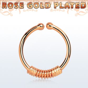 rssep12k anillo septum falso plata 925 oro rosa 1mm alambre envuelto alrededor 12mm venta