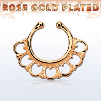 rssepd8 septum click falso plata 925 oro rosa 1mm indio amplio 12mm venta