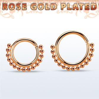 rsspv18 aro continuo piercing septum plata oro rosa con 1mm cuentas inferior mayorista