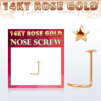 rsst piercing nariz oro rosa 14 kts 0 6mm estrella oro lisa 2 5mm venta