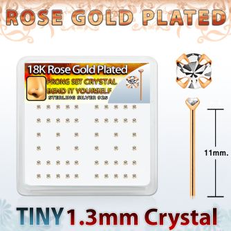 rsyp6xc rose gold plated silver bend it nose stud w 1 25mm top