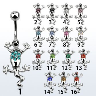 se009 piercing ombligo acero quirurgico brillo espejo lagarto cristal venta