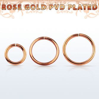 seltt16 rose gold pvd plated surgical steel seamless ring