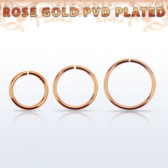 seltt18 rose gold pvd plated surgical steel seamless ring
