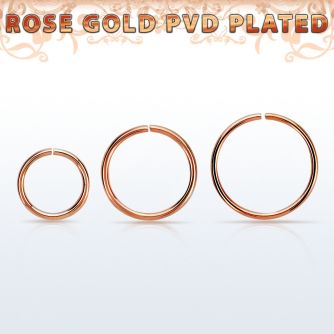 seltt20 rose gold pvd plated surgical steel seamless ring