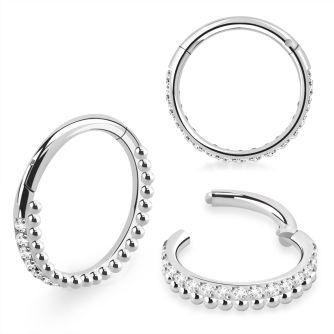 sgsh43 steel hinged segment ring 16g cnc cz chain balls