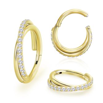 sgsh45t pvd plated steel hinged segment ring 16g cross cnc