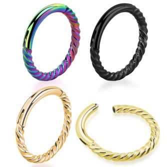 sgtsh20 anodized 316l steel hinged segment ring twisted wire