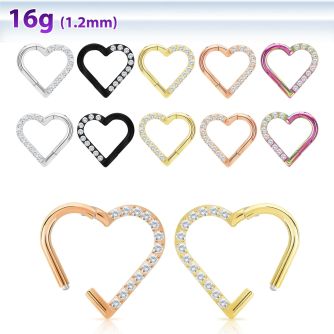 sgtsh27 pvd plated steel hinged segment ring cnc cz heart