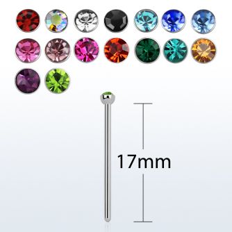 sns18 piercing nariz doblar tu mismo acero quirurgico 1mm cristal redondo 2mm 17mm mayorista