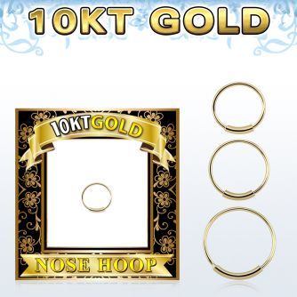 solid 10k gold endless nose hoop w an outer diameter