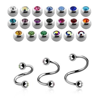 sp18jb3 espiral ceja acero quirurgico dos bolas joya