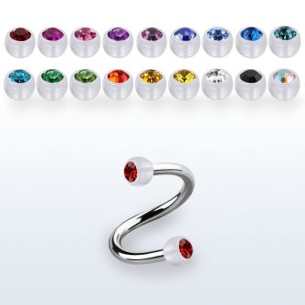 speajb4 steel spiral w 4mm bio flex balls w bezel set crystals