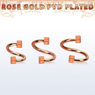 spettd25 espiral ceja acero 316l pvd oro rosa dados 2 5mm distribuidor mayorista