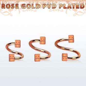spettdi espiral ceja acero 316l pvd oro rosa dados 3mm mayorista