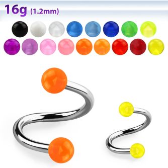 speuvb espiral ceja acero quirurgico bolas uv 3mm mayorista