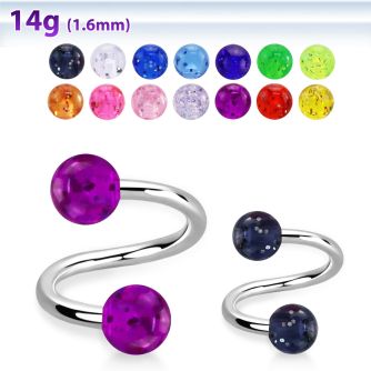 spgt5 316l steel spiral acrylic glitter balls 5mm