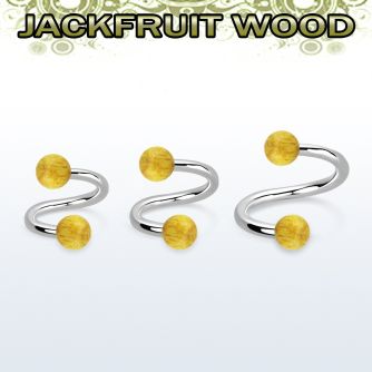 spjf5 organic spiral w two 5mm jack fruit wood balls