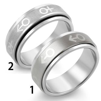 sr121 anillo giratorio acero inoxidable mate simbolo masculino brillo espejo al por mayor