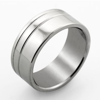 sr313 anillo grabable acero inoxidable ranura redonda doble lados brillo espejo venta