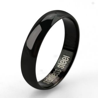 srb18 anillo banda delgada grabable acero inoxidable anodizado negro al por mayor