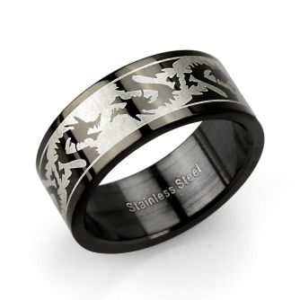 srb25 anillo acero inoxidable anodizado negro dragon distribuidor mayorista