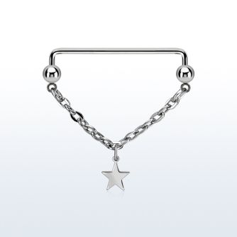 steel industrial surface barbell w small chain & star
