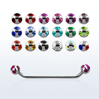 subca 45 316l steel surface barbell w multicrystal balls
