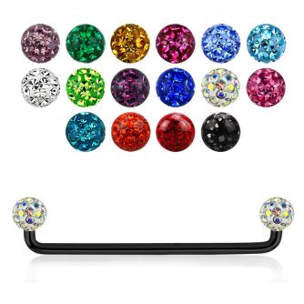 subtf5 barbell superficial industrial acero 316l anodizado negro 90 grados bolas multi cristal ferido 5mm 35mm venta