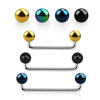 sudbt4 90 polished steel surface barbell with 4mm black balls