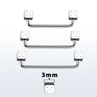 suddi3 90 316l steel industrial surface barbell w 3mm dices