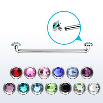 sudijf4 surgical steel internally threaded surface barbell