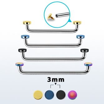 sudite3 barbell superficial industrial acero quirurgico rosca interna 90 grados discos pvd 3mm distribuidor
