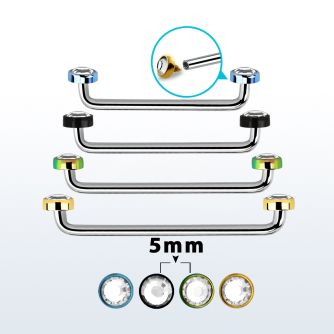suditjf5 internal steel surface barbell w 2 5mm crystal tops