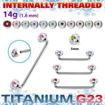 sudtaf5b internal steel surface barbell w 2 multi crystals tops