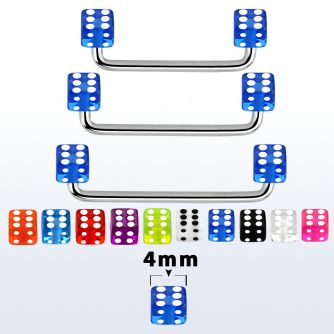 sudvd4 barbell superficial industrial acero quirurgico 90 grados dados acrilico uv 4mm distribuidor mayorista
