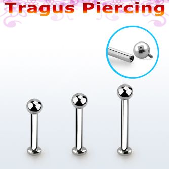 tlbbin3 piercing labret tragus acero 316l rosca interna base redonda 2 5mm tragus piercing 3mm bola rosca interna distribuidor mayorista