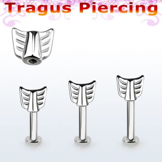 tlbeaw 316l steel tragus labret 16g w an arrow top 