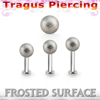 tlbfo5s 316l steel tragus labret 16g w a 5mm frosted steel ball 