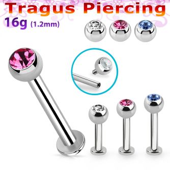 tlbjbin3 piercing labret tragus acero 316l rosca interna base redonda 2 5mm tragus piercing 3mm bolas joya bisel venta