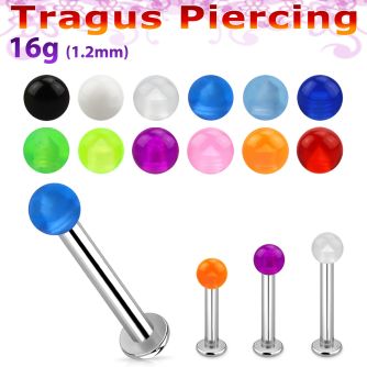 tlbvb25 labret tragus acero 316l base redonda 2 5mm tragus piercing bolas acrilicas uv 2 5mm mayorista