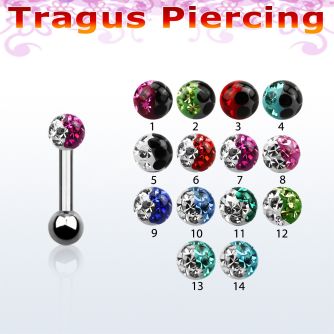 trg7e piercing tragus acero quirurgico bola multi cristal 3mm colores bola acero liso 3mm 6mm venta