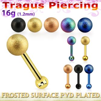 trgt38 piercing tragus acero quirurgico pvd bola acero esmerilado 5mm bola acero liso 3mm 6mm distribuidor mayorista